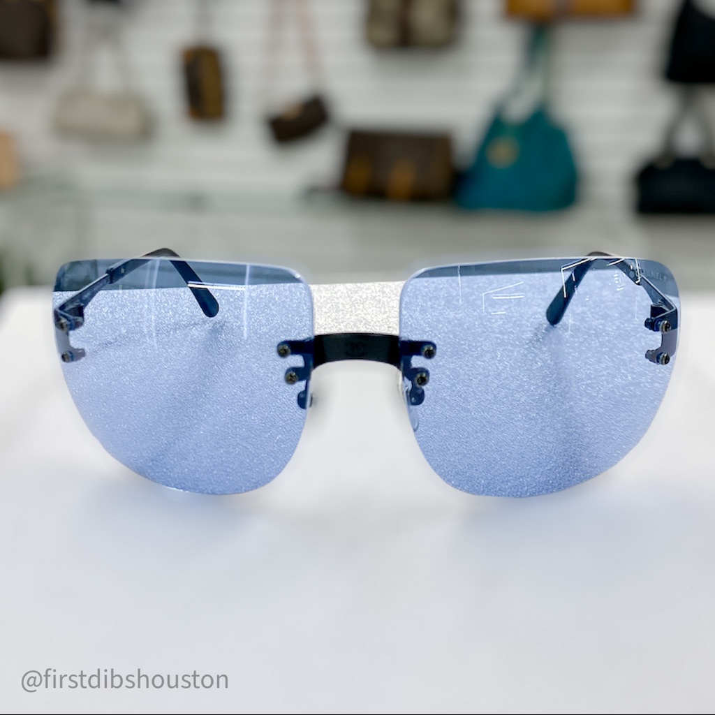 Chanel Rimless Blue Cc Sunglasses